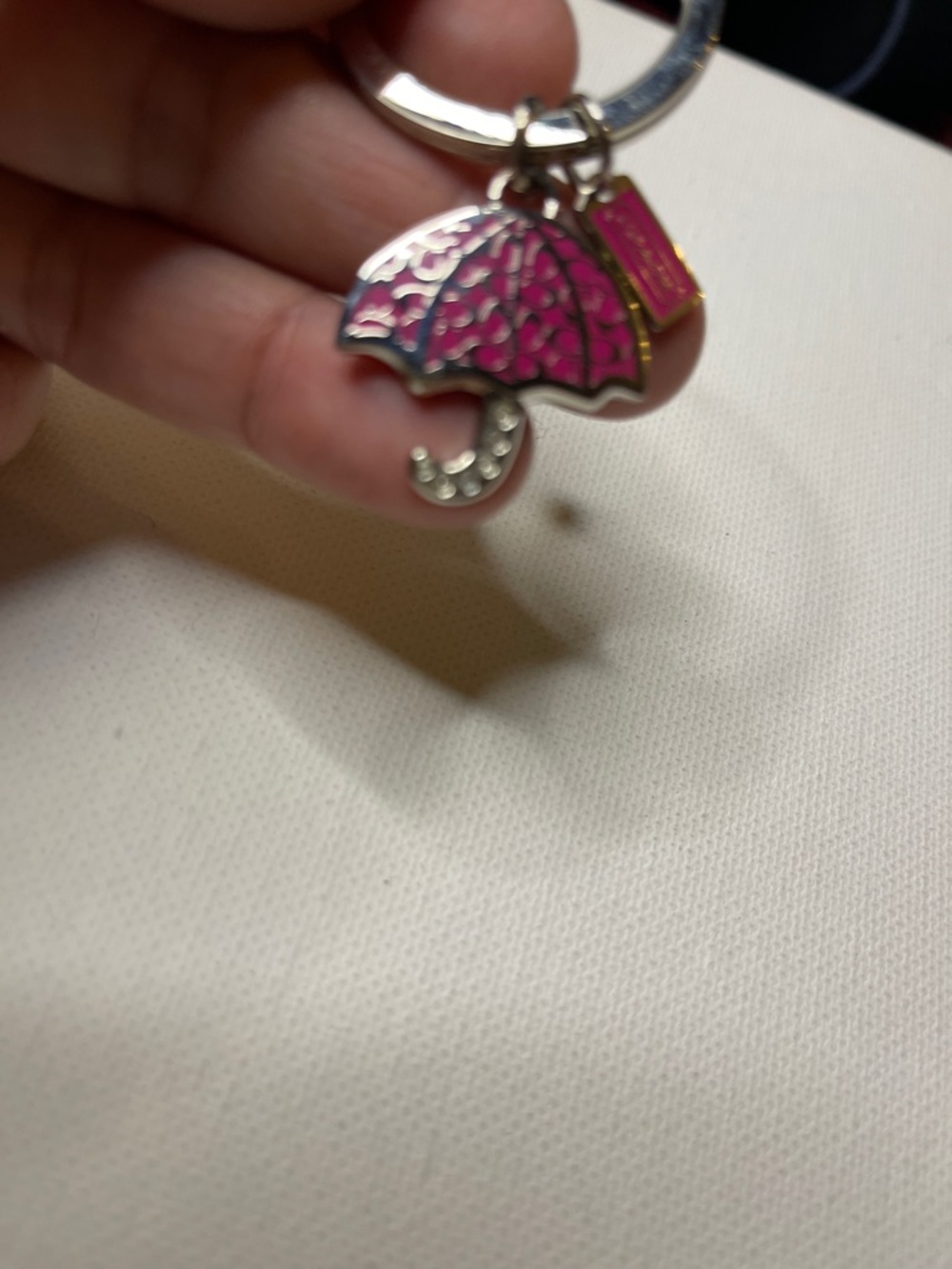 Coach Pink Umbrella Keychain and Coach Pen Set - Picture 2 of 7